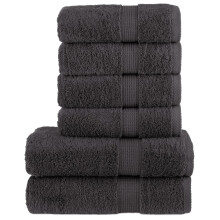 Berkfield 6 Piece Premium Towel Set SOLUND Anthracite 600 gsm