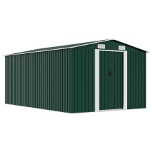 Berkfield Garden Shed 257x392x181 cm Metal Green