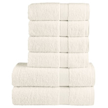 Berkfield 6 Piece Premium Towel Set SOLUND Cream 600 gsm