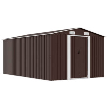 Berkfield Garden Shed 257x392x181 cm Metal Brown