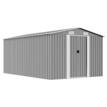 Berkfield Garden Shed 257x392x181 cm Metal Grey