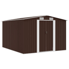 Berkfield Garden Shed 257x298x178 cm Metal Brown