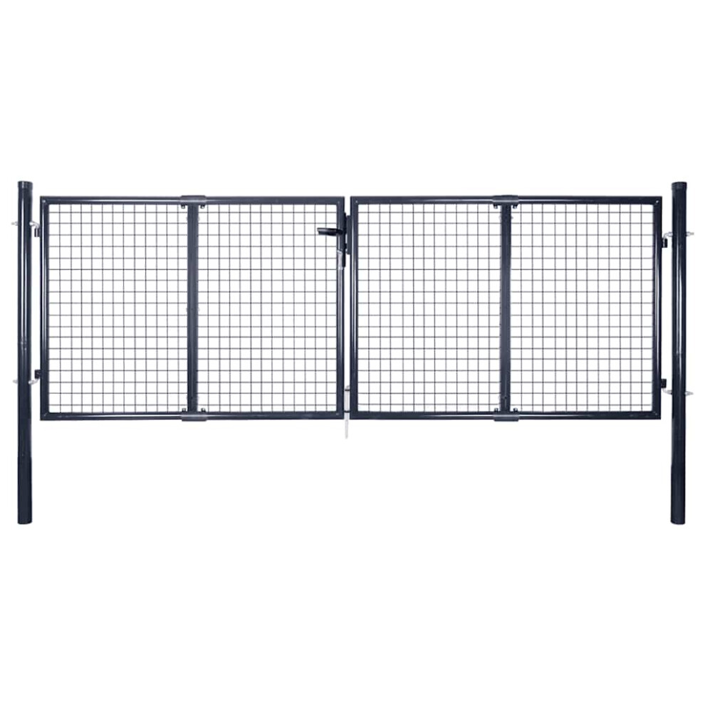 Berkfield Mesh Garden Gate Galvanised Steel 300X75 Cm Grey 4171541499052
