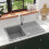 Granite Kitchen Sink Single Basin with Drainer Reversible Grey 1