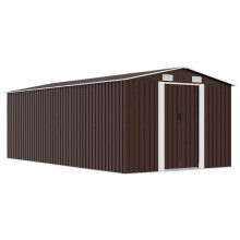 Berkfield Garden Shed 257x489x181 cm Metal Brown