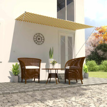Berkfield Retractable Awning 300x150 cm Yellow and White