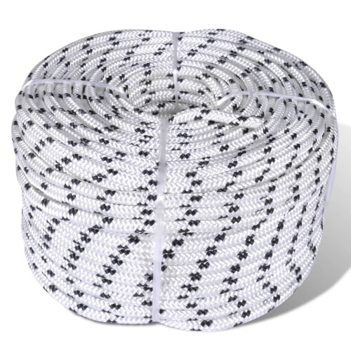 Berkfield Braided Boat Rope Polyester 8 mm 250 m White