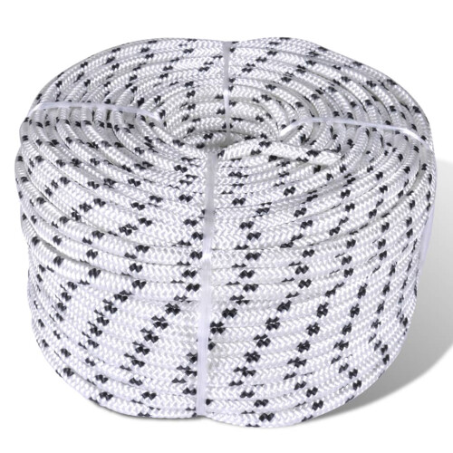 Berkfield Braided Boat Rope Polyester 10 mm 250 m White