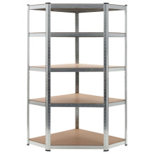 Berkfield Storage Shelf Silver 90x90x180 cm Steel and MDF