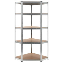 Berkfield Storage Shelf Silver 75x75x180 cm Steel and MDF