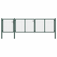 Berkfield Garden Gate Steel 400x75 cm Green
