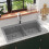 Overmount Kitchen Sink Double Basin Granite Grey 1