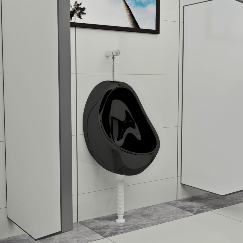 Photos - Urinal Berkfield Wall Hung  with Flush Valve Ceramic Black