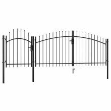 Berkfield Garden Gate Woerden Steel 1.75x4 m Black