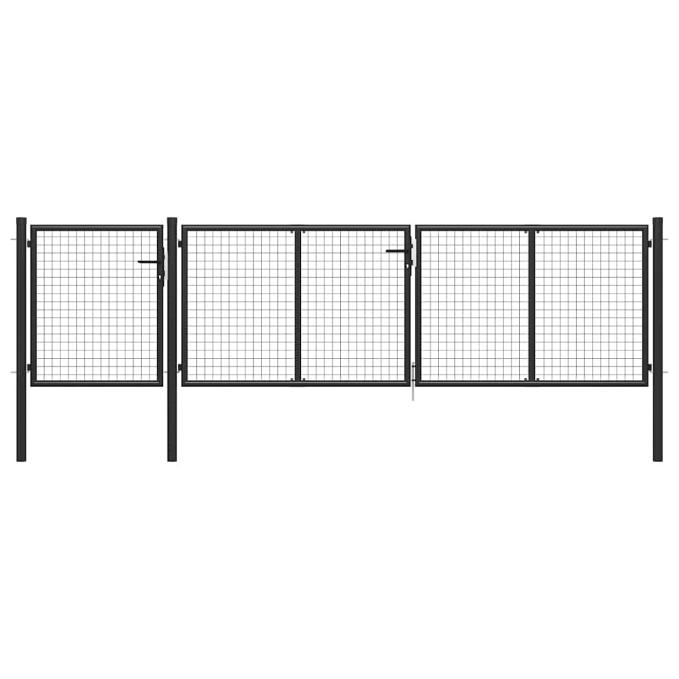 Berkfield Garden Gate Steel 400X100 Cm Anthracite 4071109578796