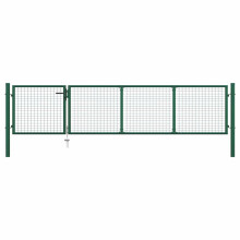 Berkfield Garden Gate Steel 350x75 cm Green