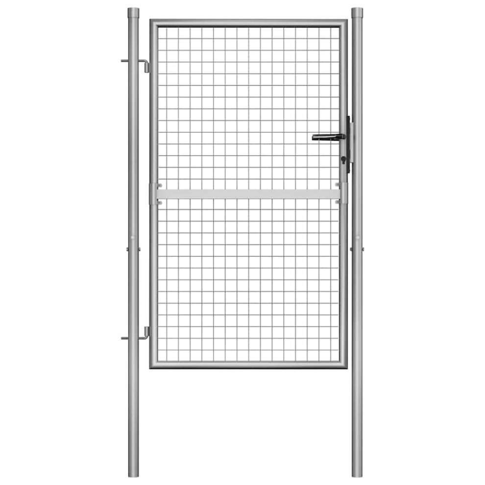 Berkfield Garden Gate Galvanised Steel 100X125 Cm Silver 1363292220297