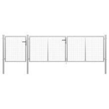 Berkfield Garden Gate Steel 400x100 cm Silver