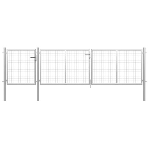 Berkfield Garden Gate Steel 400x100 cm Silver