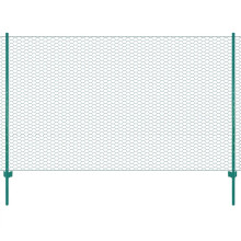 Berkfield Wire Mesh Fence with Posts Steel 25x1.5 m Green