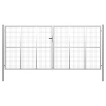 Berkfield Garden Gate Galvanised Steel 400x175 cm Silver