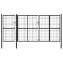 Berkfield Garden Gate Steel 400x150 cm Anthracite