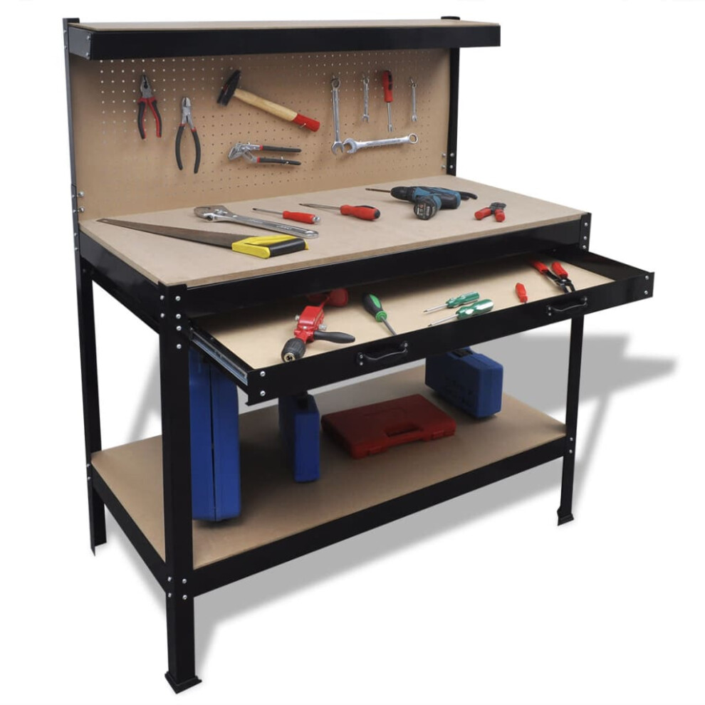 Workbench With Pegboard And Drawer 9332856482589