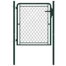 Berkfield Garden Gate Steel 100x100 cm Green