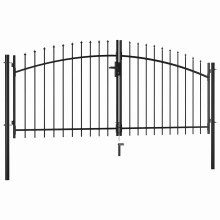 Berkfield Double Door Fence Gate Woerden with Spear Top 299.5x149.5 cm