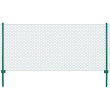 Berkfield Wire Mesh Fence with Posts Steel 25x0.75 m Green