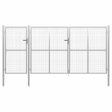 Berkfield Garden Gate Steel 400x150 cm Silver