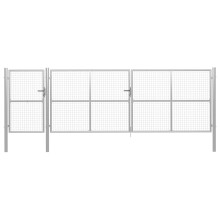 Berkfield Garden Gate Steel 500x150 cm Silver