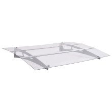 Berkfield Door Canopy Silver and Transparent 150x90 cm PET