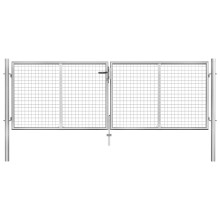 Berkfield Garden Gate Galvanised Steel 300x75 cm Silver