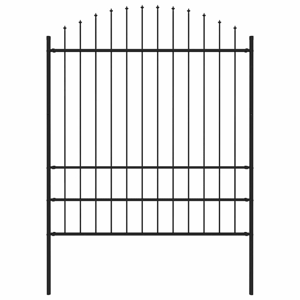 Berkfield Garden Fence Woerden With Spear Top Steel 170X200 Cm Black 7069704506907