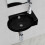 Ceramic Bathroom Sink Basin Faucet/Overflow Hole Black Round 1
