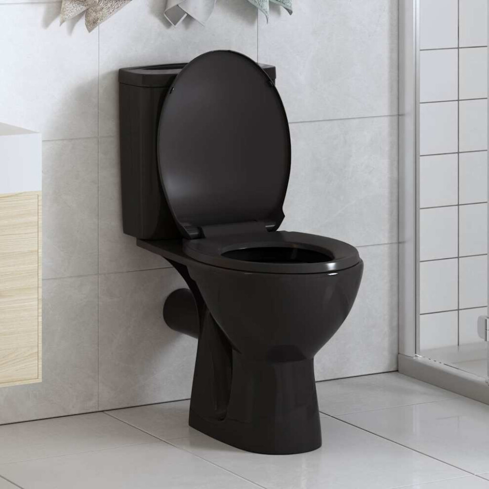 Berkfield Soft-Close Toilet Seat With Quick-Release Design Black 493322146387