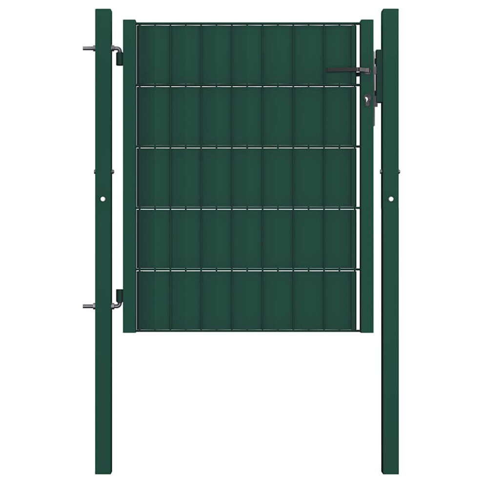 Berkfield Fence Gate Pvc And Steel 100X100 Cm Green 9347934559053