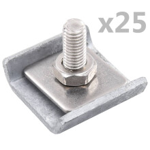 Berkfield Grid Mat Connector 25 Sets Silver