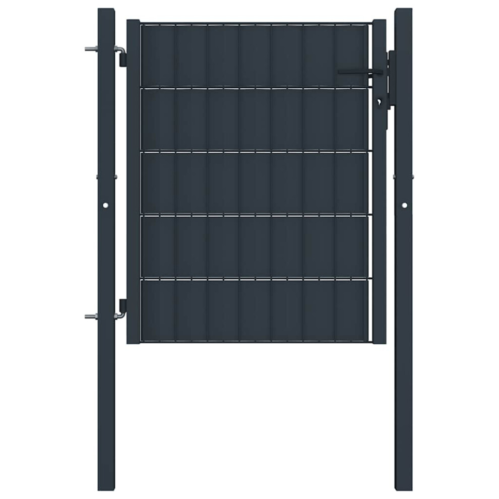 Berkfield Fence Gate Pvc And Steel 100X81 Cm Anthracite 8127263693076