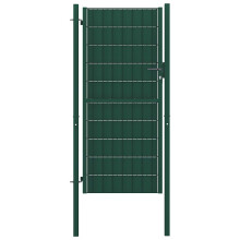 Berkfield Fence Gate PVC and Steel 100x204 cm Green