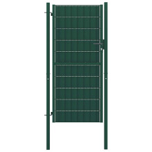 Berkfield Fence Gate PVC and Steel 100x164 cm Green