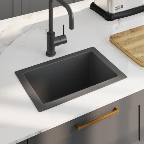 Berkfield Handmade Kitchen Sink Black Stainless Steel