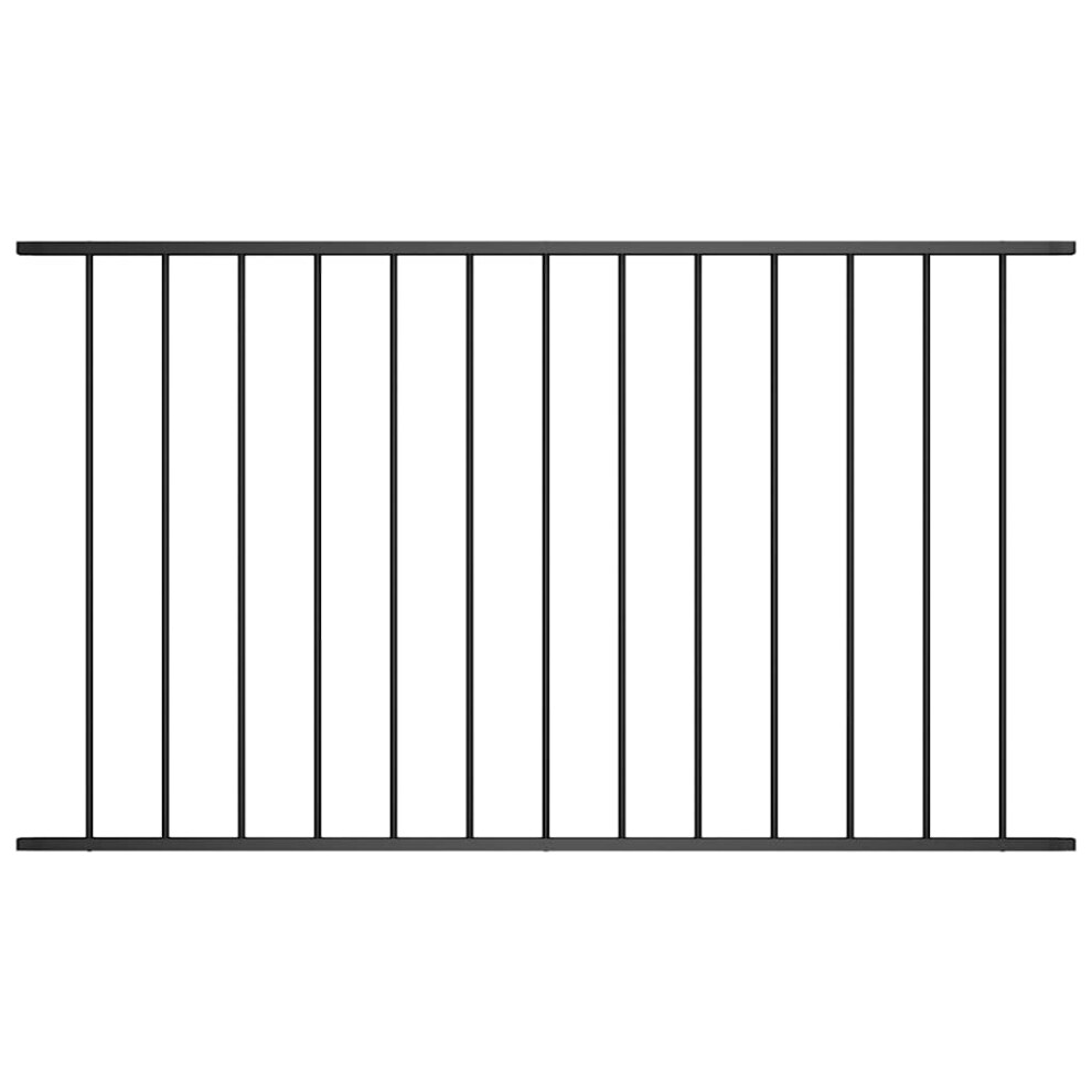 Berkfield Fence Panel Woerden Powder-Coated Steel 1.7X1 M Black 1375854191198