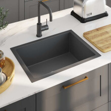 Berkfield Handmade Kitchen Sink Black Stainless Steel