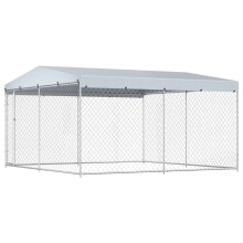 Berkfield Outdoor Dog Kennel with Roof 382x382x225 cm