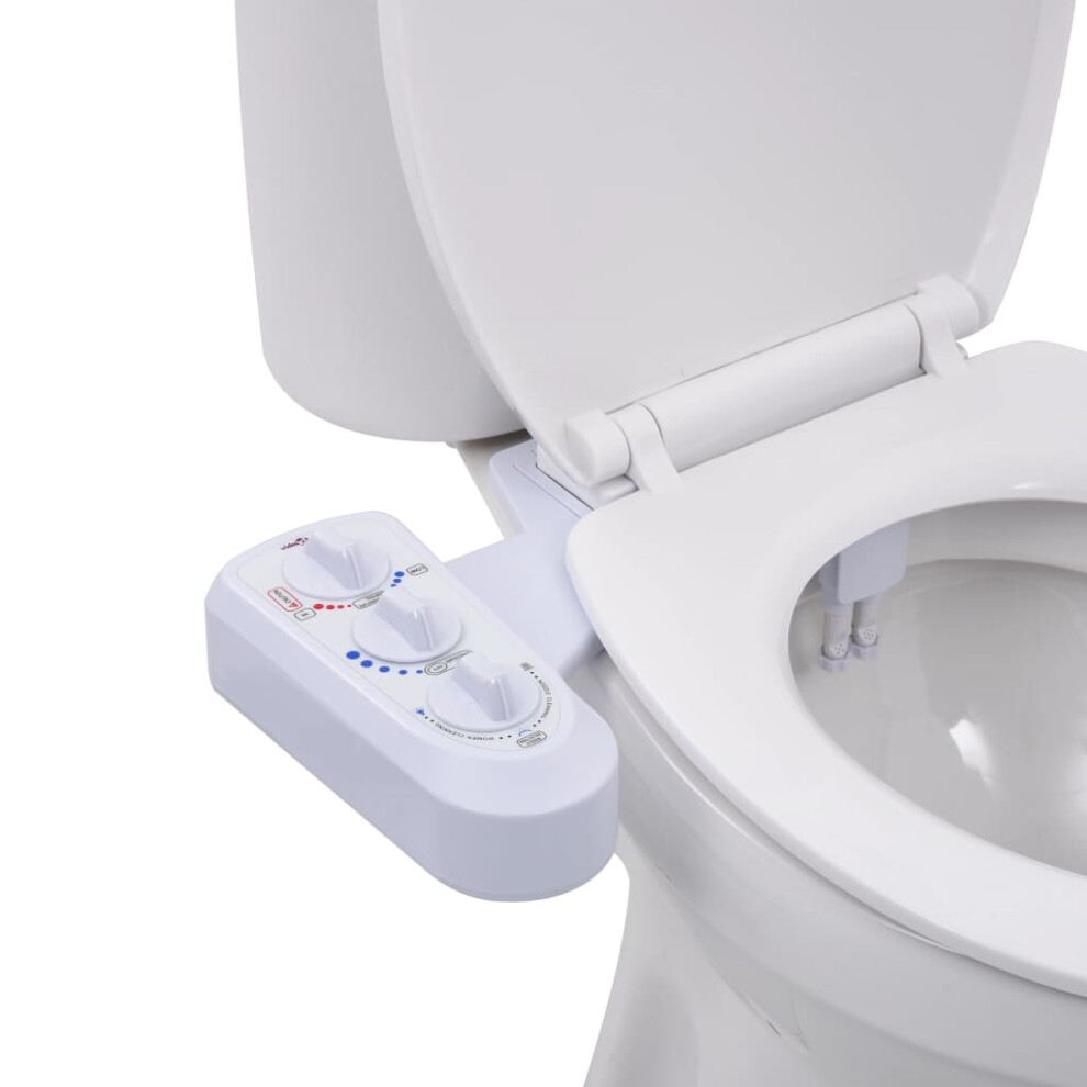 Berkfield Bidet Toilet Seat Attachment Hot Cold Water Dual Nozzles 4674402793172