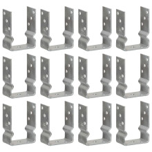 Berkfield Fence Anchors 12 pcs Silver 10x6x15 cm Galvanised Steel