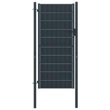 Berkfield Fence Gate PVC and Steel 100x204 cm Anthracite