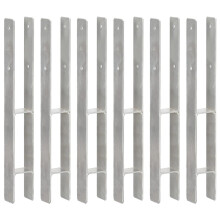 Berkfield Fence Anchors 6 pcs Silver 7x6x60 cm Galvanised Steel